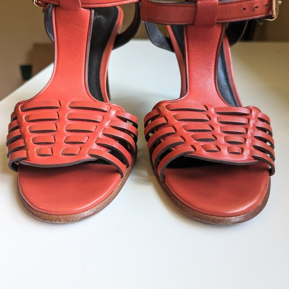 COACH Red Izzy Stiletto Heels - Picture 9 of 11